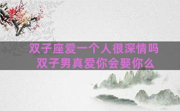 双子座爱一个人很深情吗 双子男真爱你会娶你么